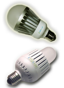 LED bulbs have not been known for their brightness, but manufacturers are working hard to change that. EarthLED is lighting the way with its EvoLux and ZetaLux bulbs, pictured here, which deliver the equivalent of 100-watt and 50-60 watt incandescents, respectively