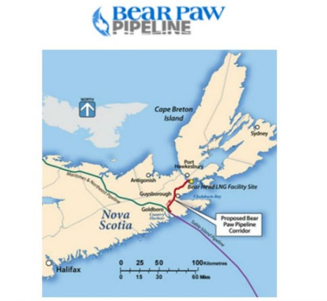 A map of the Bear Paw Pipeline